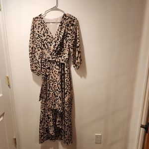 Eliza J High Low Maxi Dress Leopard Print